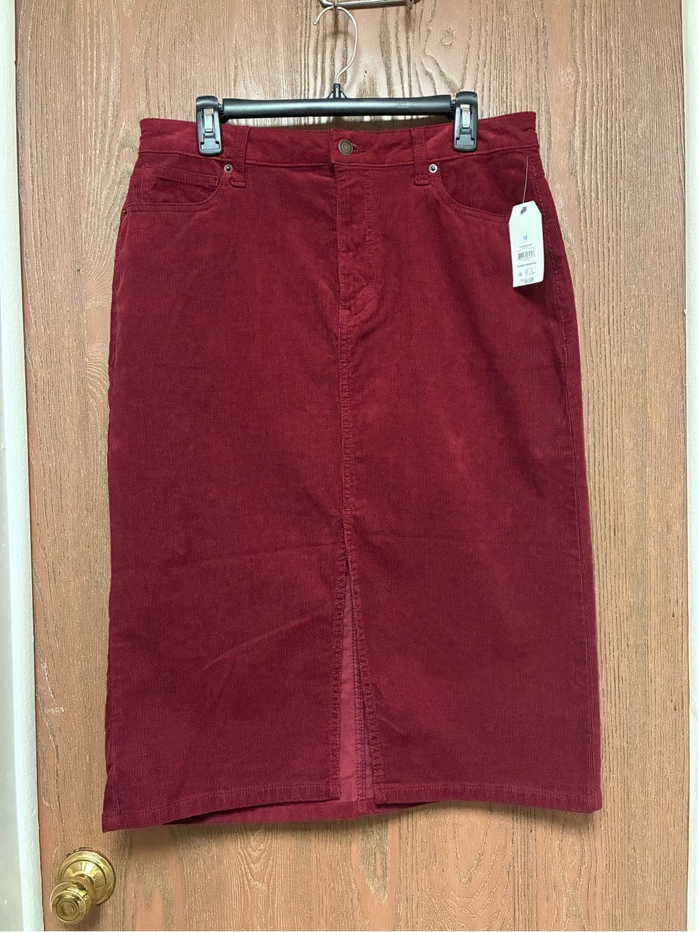 Time & Tru Corduroy Midi Skirt